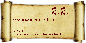 Rozenberger Rita névjegykártya