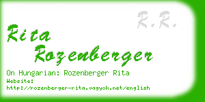 rita rozenberger business card